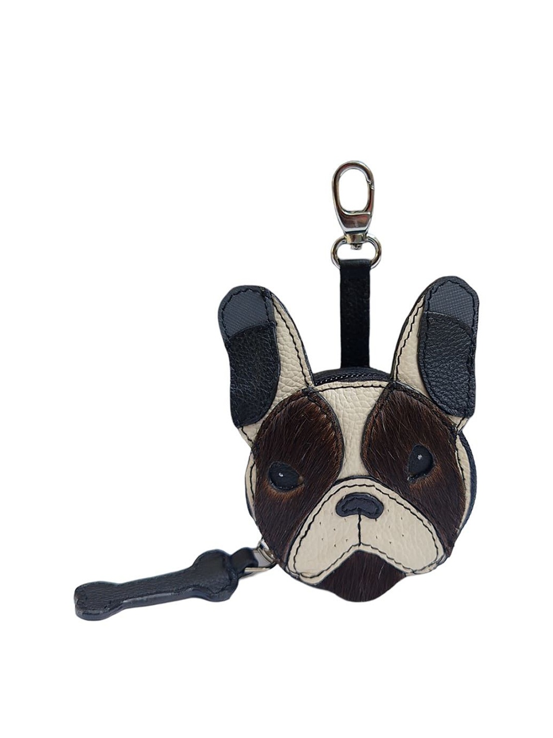 

PERKED Hachiko Textured Leather Key Chain, Black