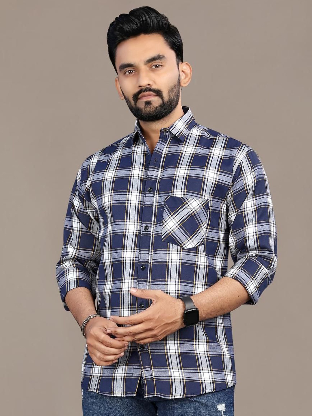 

Metronaut Men Classic Tartan Checks Opaque Checked Casual Shirt, Multi
