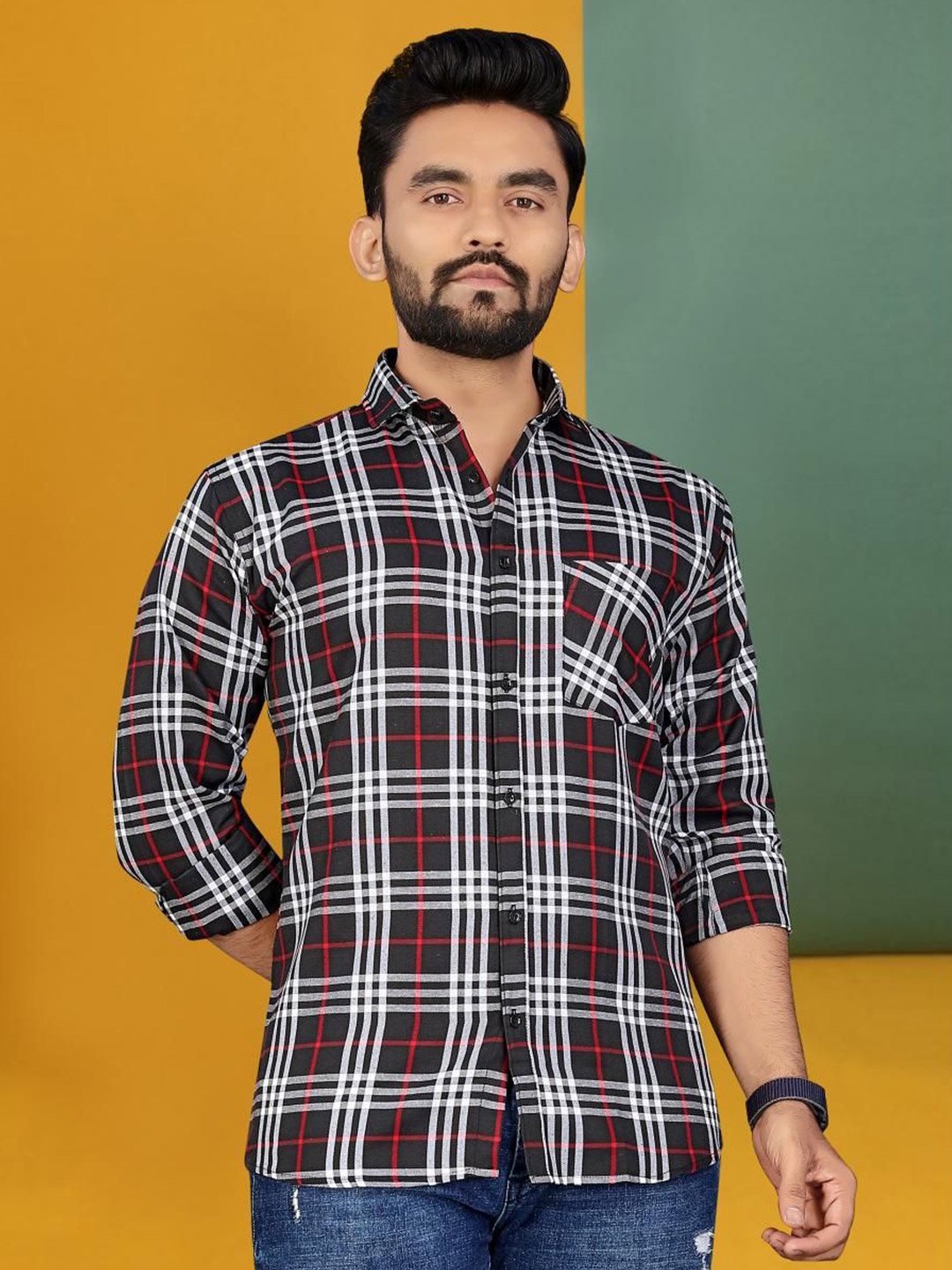 

Metronaut Men Classic Tartan Checks Opaque Checked Casual Shirt, Multi