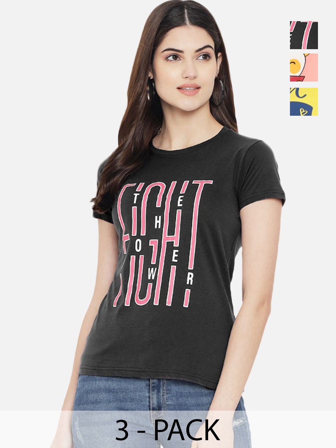

Tromko Women Typography Printed T-shirt, Multi