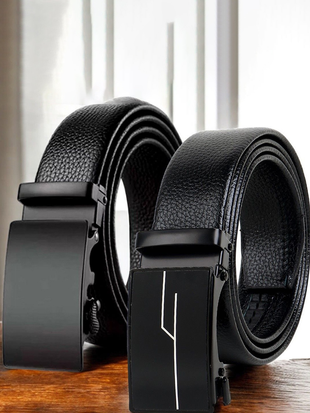 

The Roadster Lifestyle Co Set Of 2 Textured Formal Belts, Black