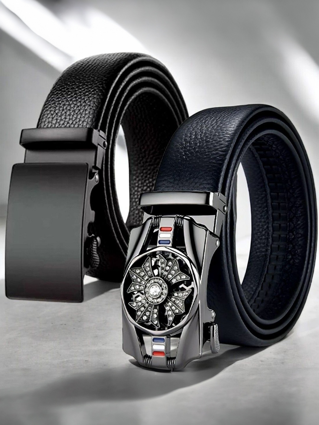 

The Roadster Lifestyle Co Set Of 2 Textured Formal Belts, Black