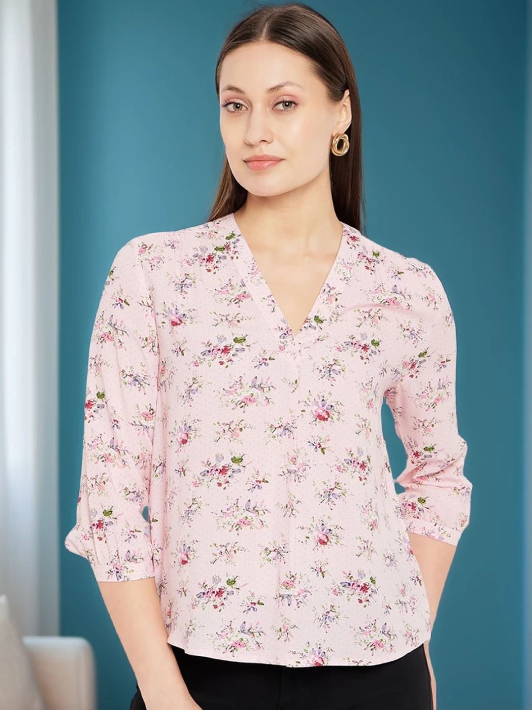 

Hypernation Floral Print Top, Pink