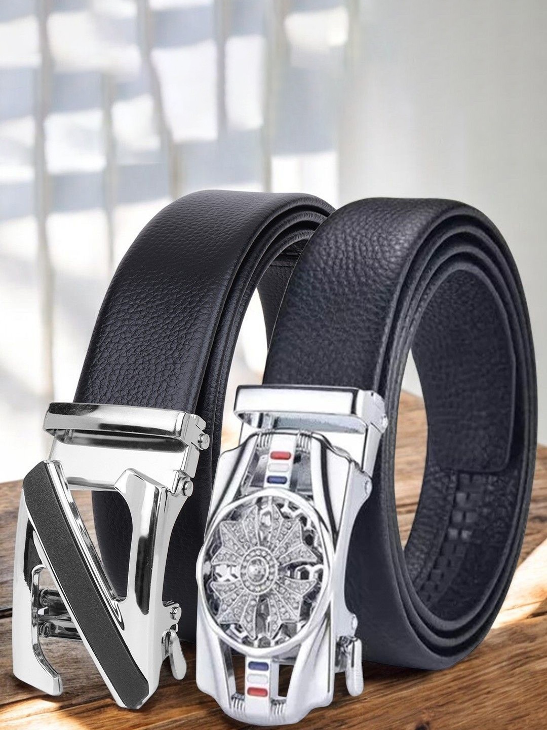 

The Roadster Lifestyle Co Set Of 2 Textured Formal Belts, Black