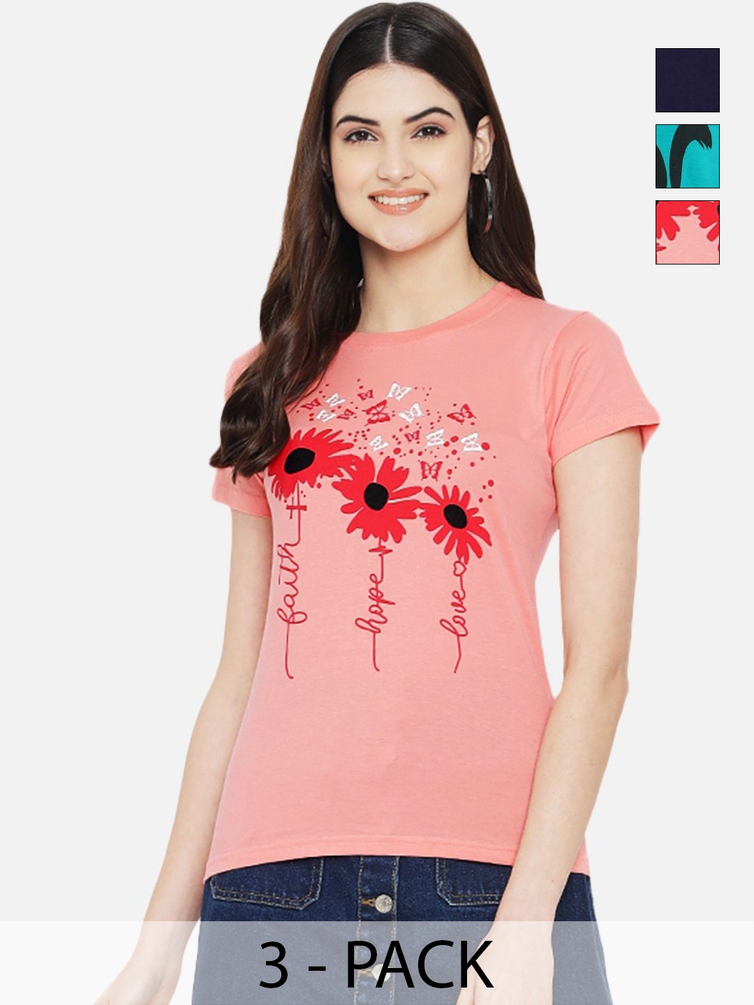 

Tromko Women Typography Printed T-shirt, Multi