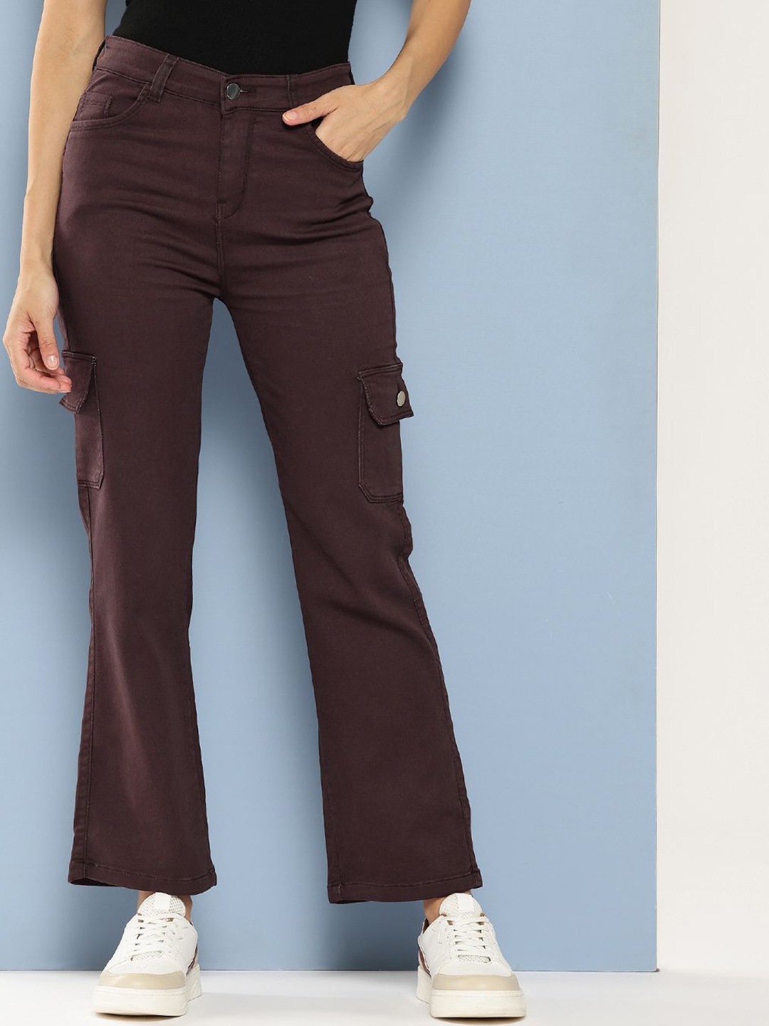 

BAESD Women Comfort Relaxed Fit Stretchable Jeans, Brown