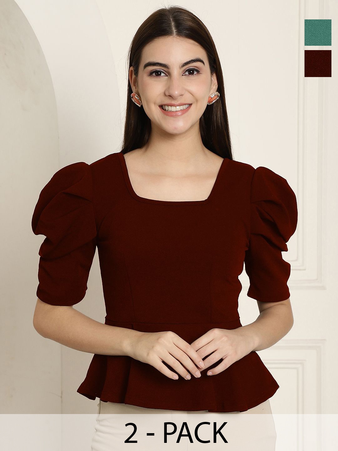 

Tromko Puff Sleeve Top, Multi