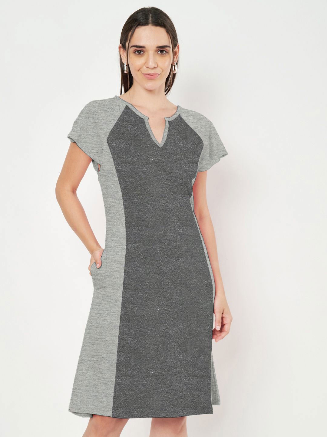 

BRINNS Colourblocked A-Line Dress, Grey