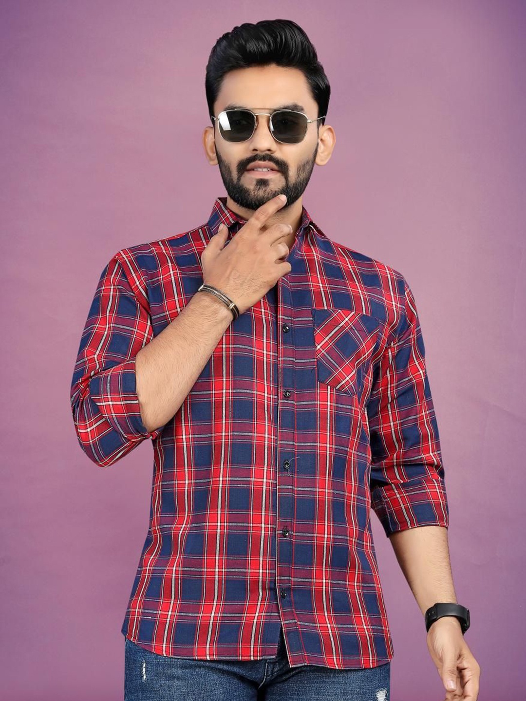 

Metronaut Men Classic Tartan Checks Opaque Checked Casual Shirt, Multi