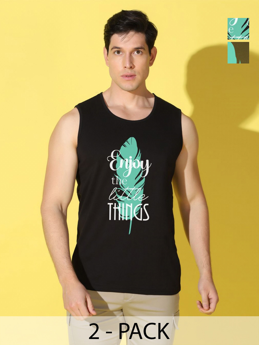 

WOOSTRO Men Typography 2 Printed Applique Slim Fit T-shirt, Black