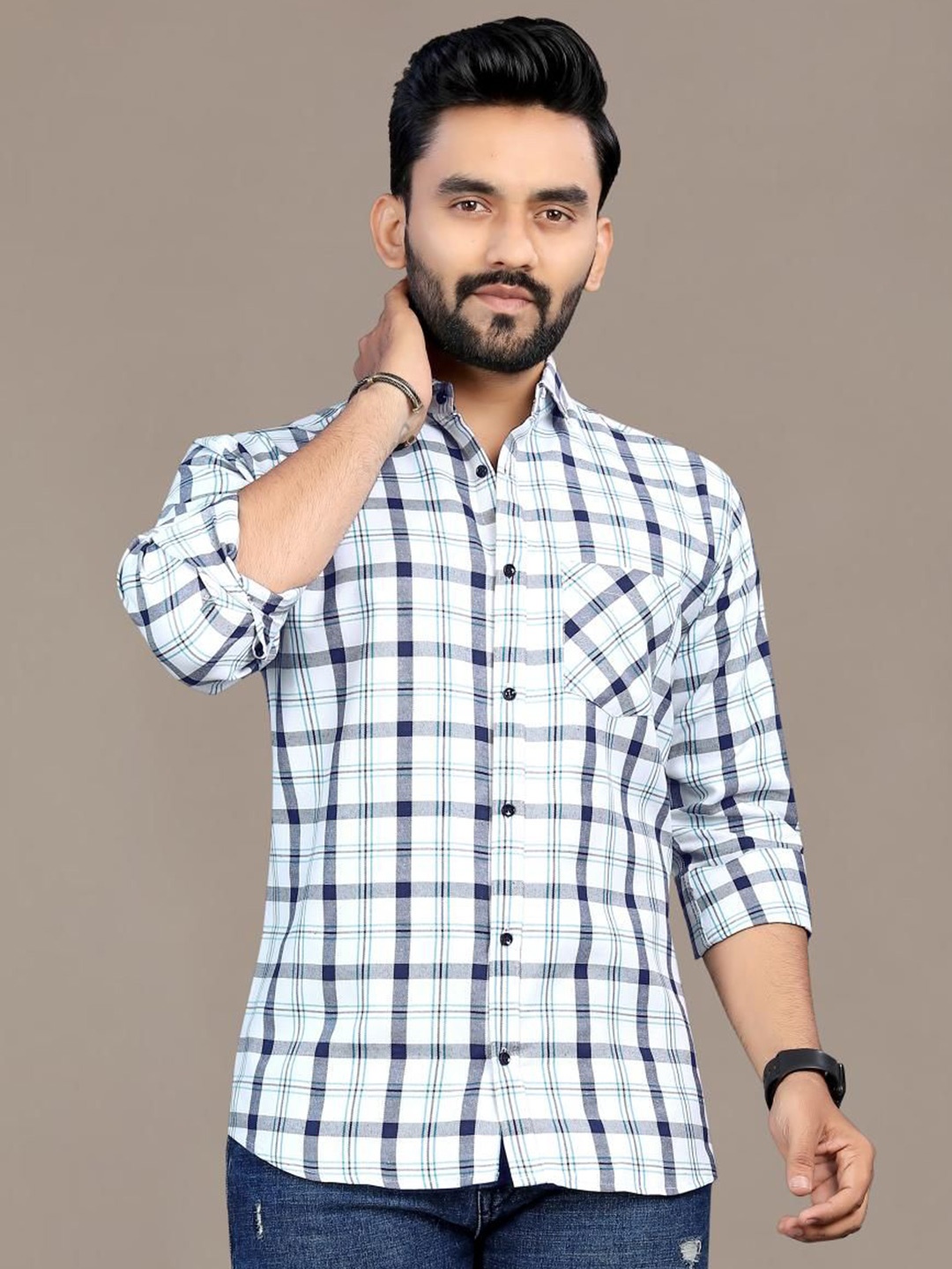 

Metronaut Men Classic Tartan Checks Opaque Checked Casual Shirt, Multi