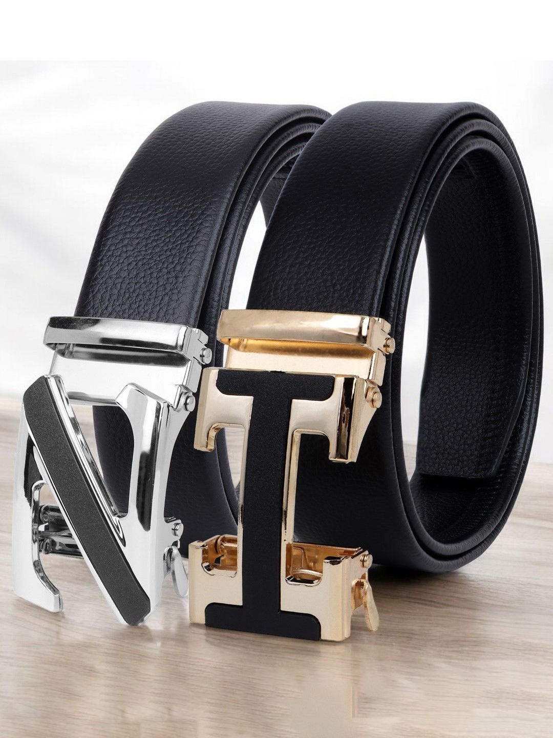 

The Roadster Lifestyle Co. Men Set Of 2 Textured Belts, Black