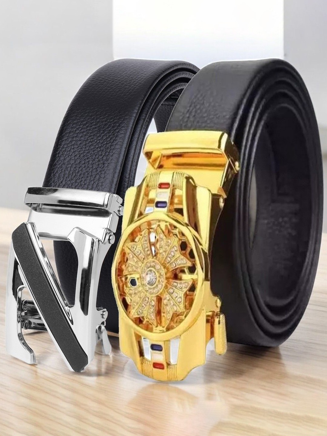 

The Roadster Lifestyle Co Set Of 2 Textured Formal Belts, Black