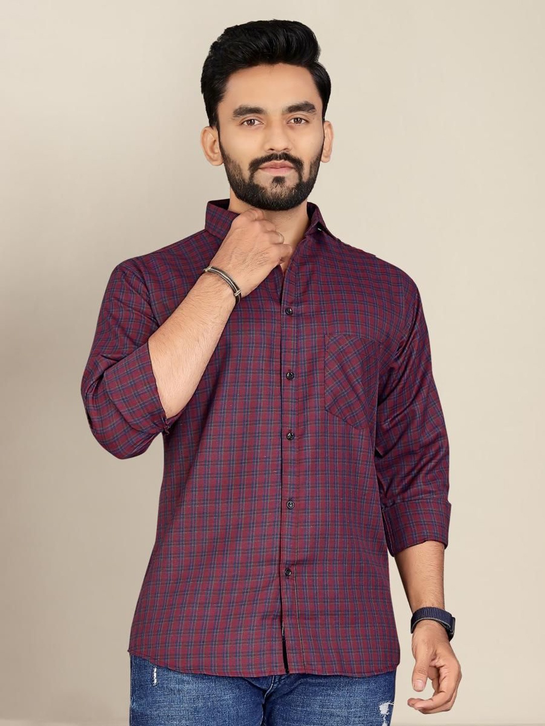 

Metronaut Men Classic Opaque Checked Casual Shirt, Multi