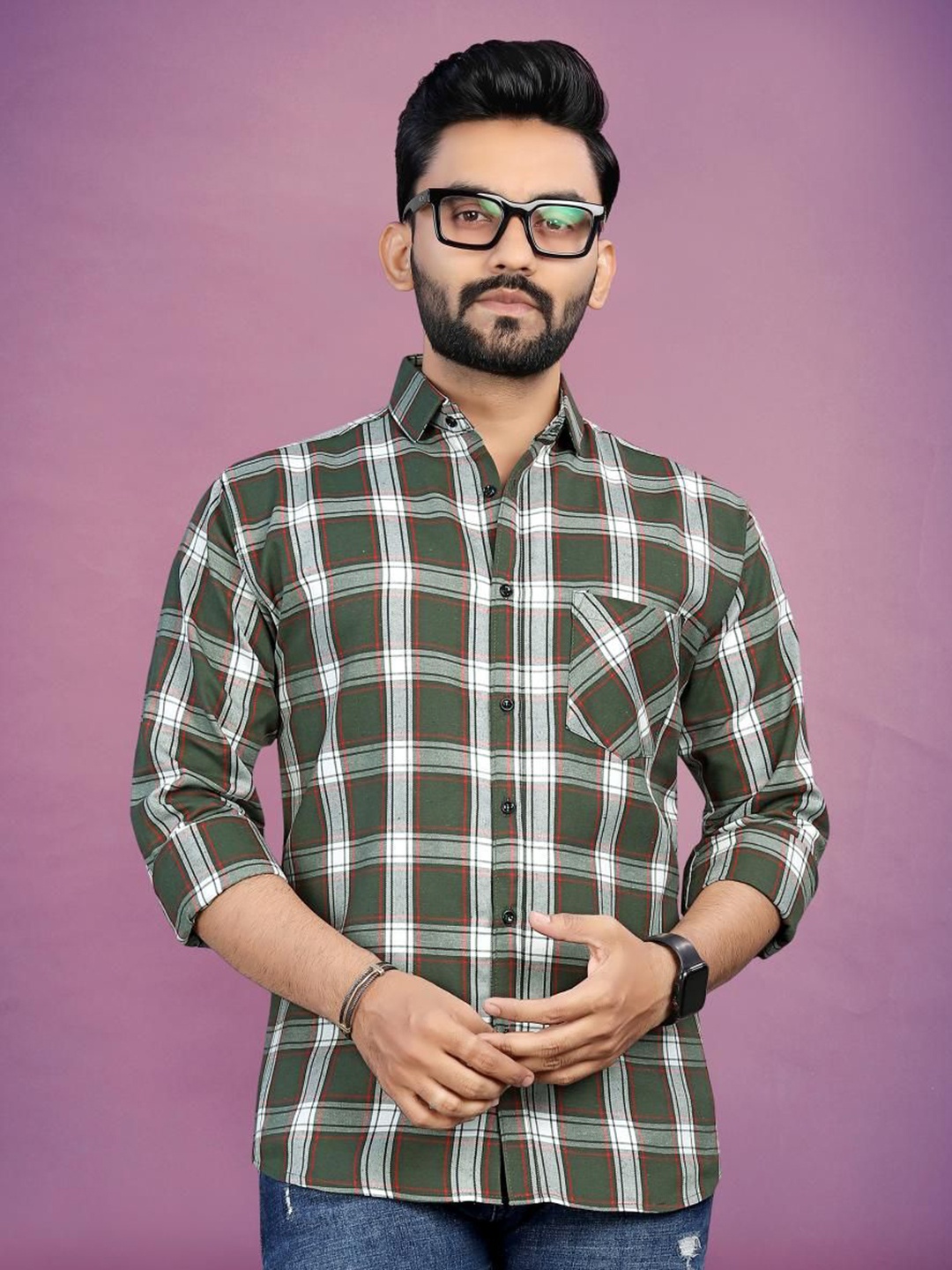 

Metronaut Men Classic Tartan Checks Opaque Checked Casual Shirt, Multi