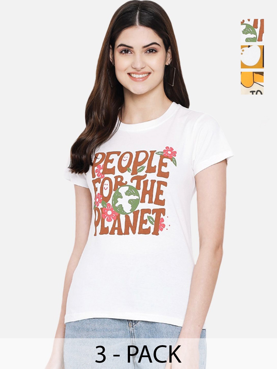 

Tromko Women Typography Printed T-shirt, Multi