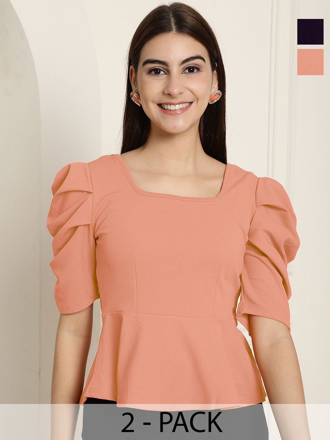 

Tromko Puff Sleeve Top, Multi