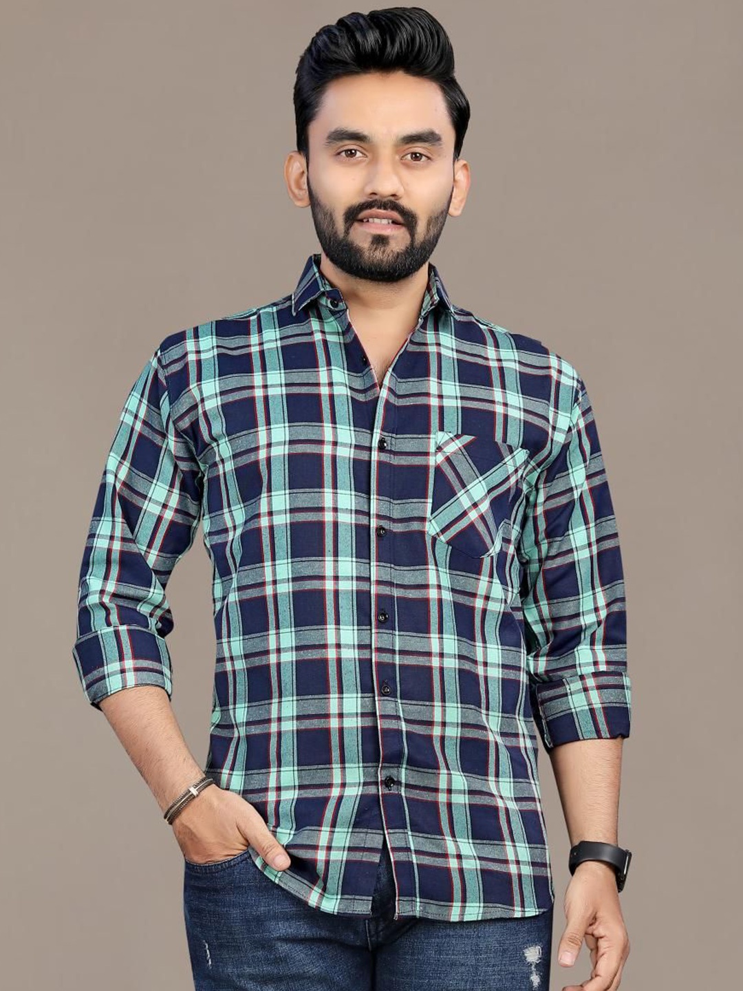 

Metronaut Men Classic Tartan Checks Opaque Checked Casual Shirt, Multi