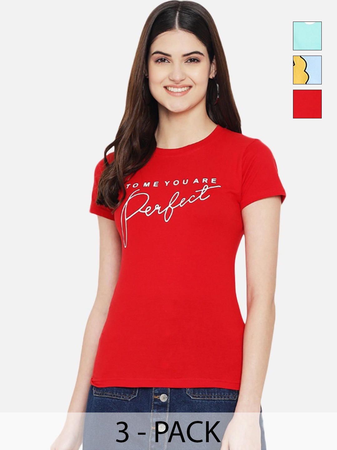 

Tromko Women Typography Printed T-shirt, Multi