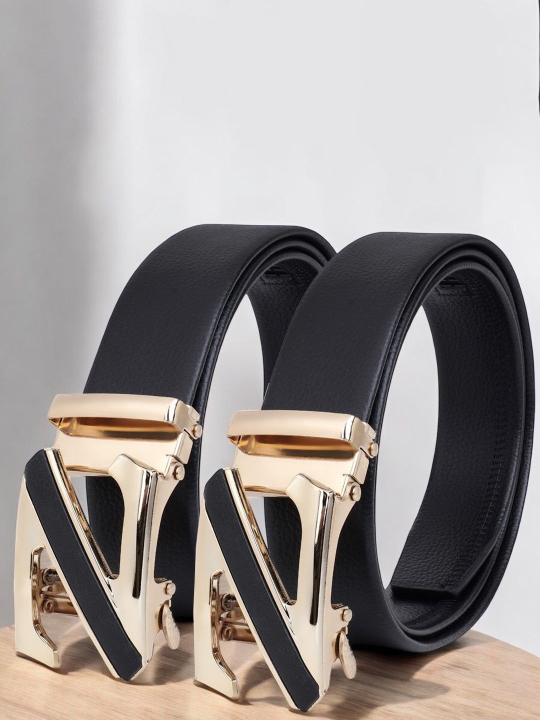 

The Roadster Lifestyle Co Set Of 2 Textured Formal Belts, Black