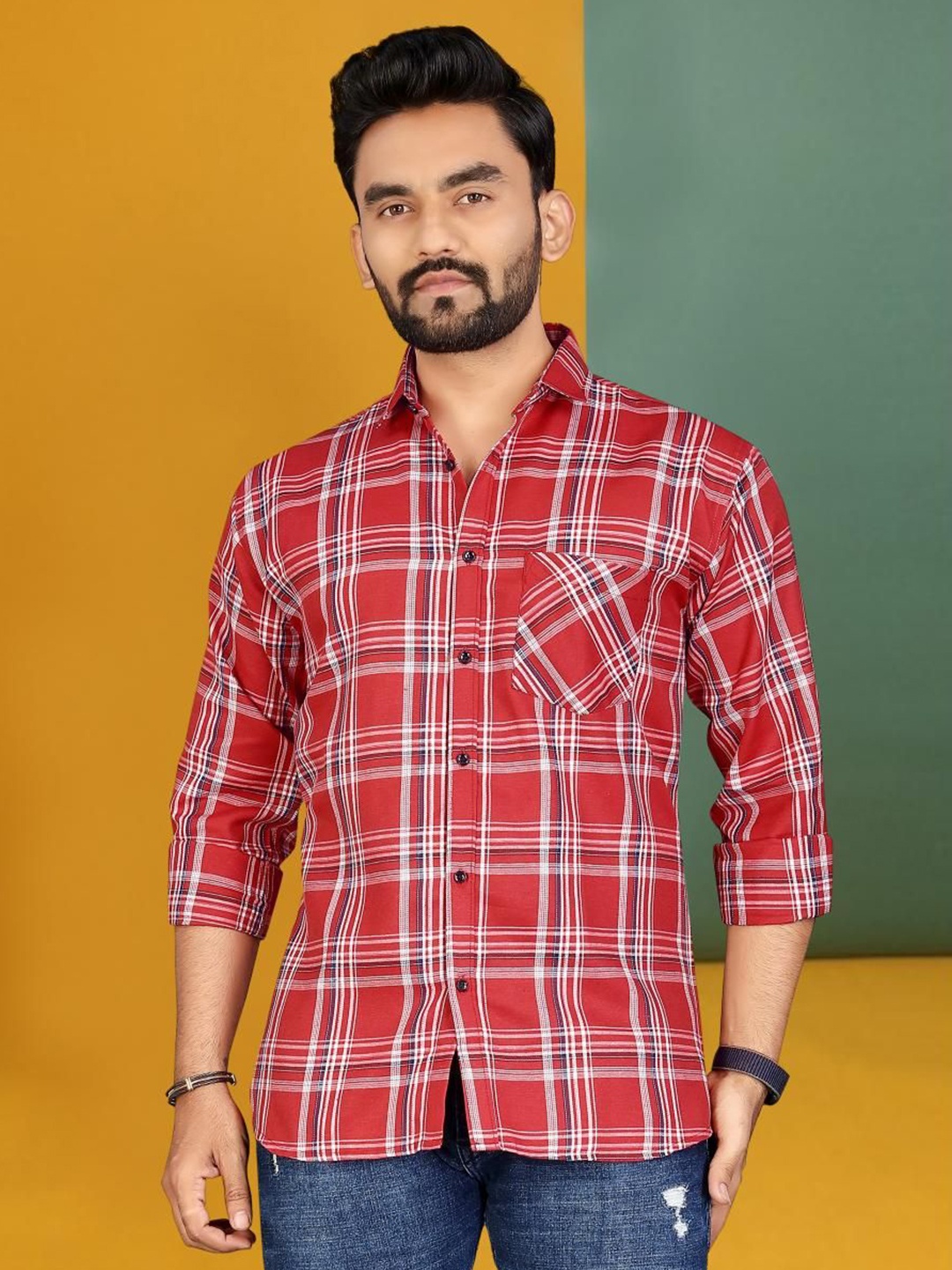 

Metronaut Men Classic Tartan Checks Opaque Checked Casual Shirt, Multi