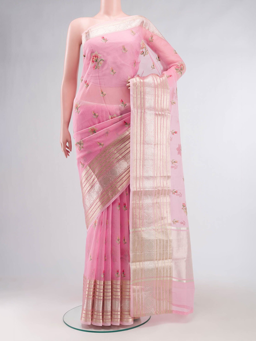 

Nalli Floral Saree, Pink