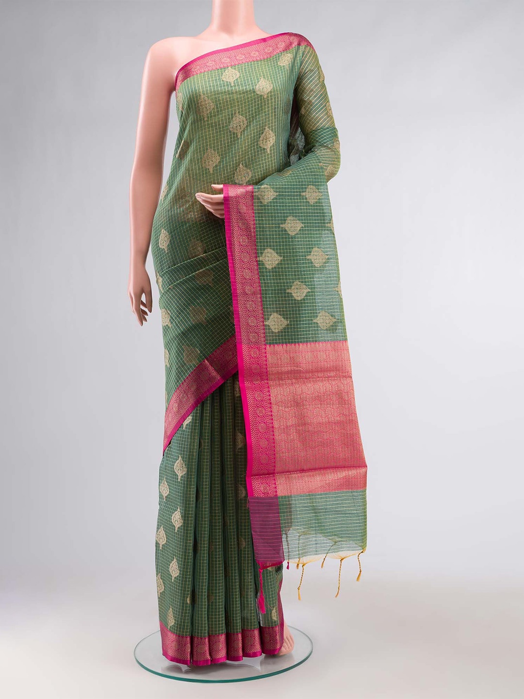 

Nalli Woven Design Silk Cotton Saree, Green