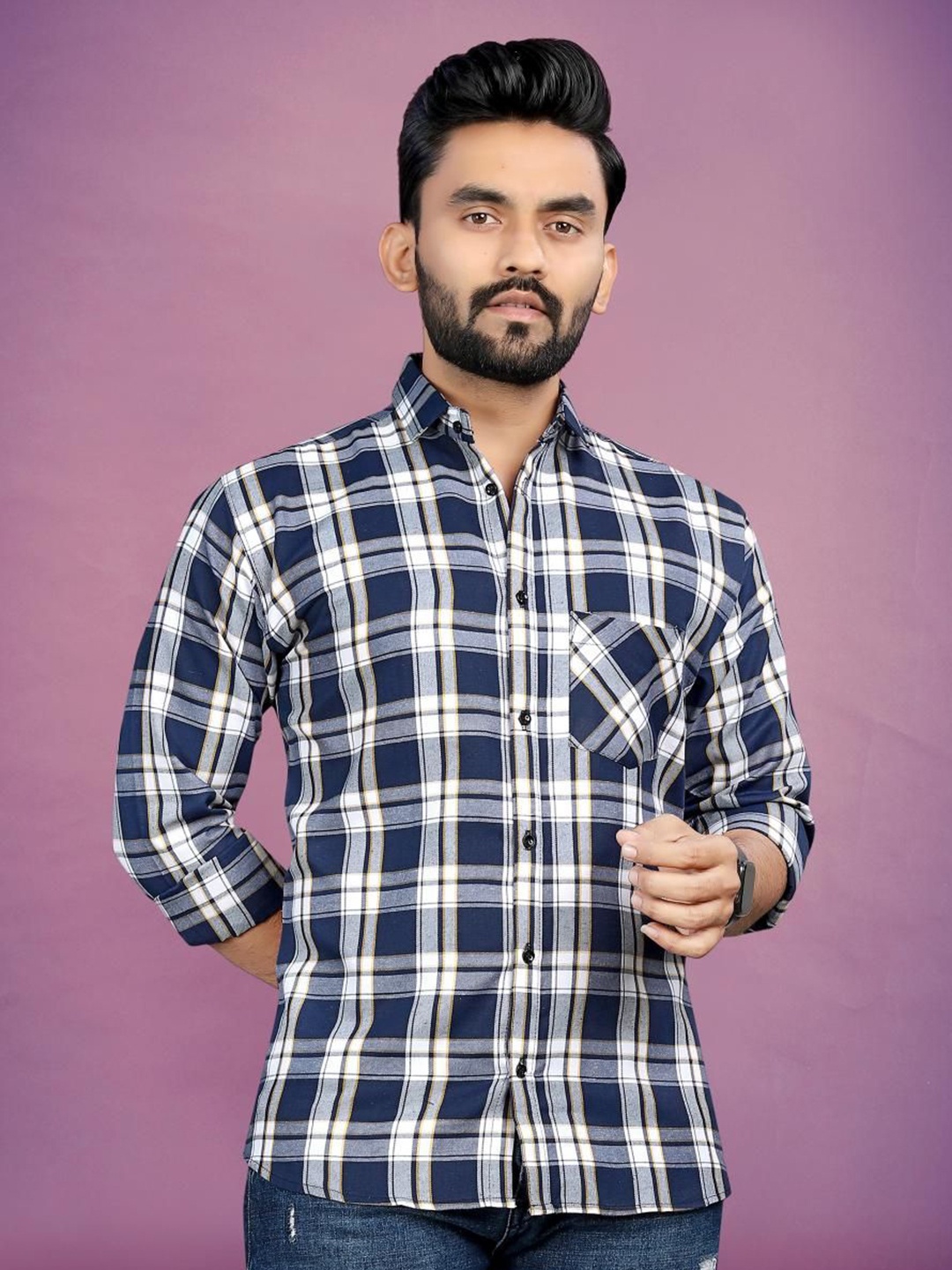 

Metronaut Men Classic Tartan Checks Opaque Checked Casual Shirt, Multi
