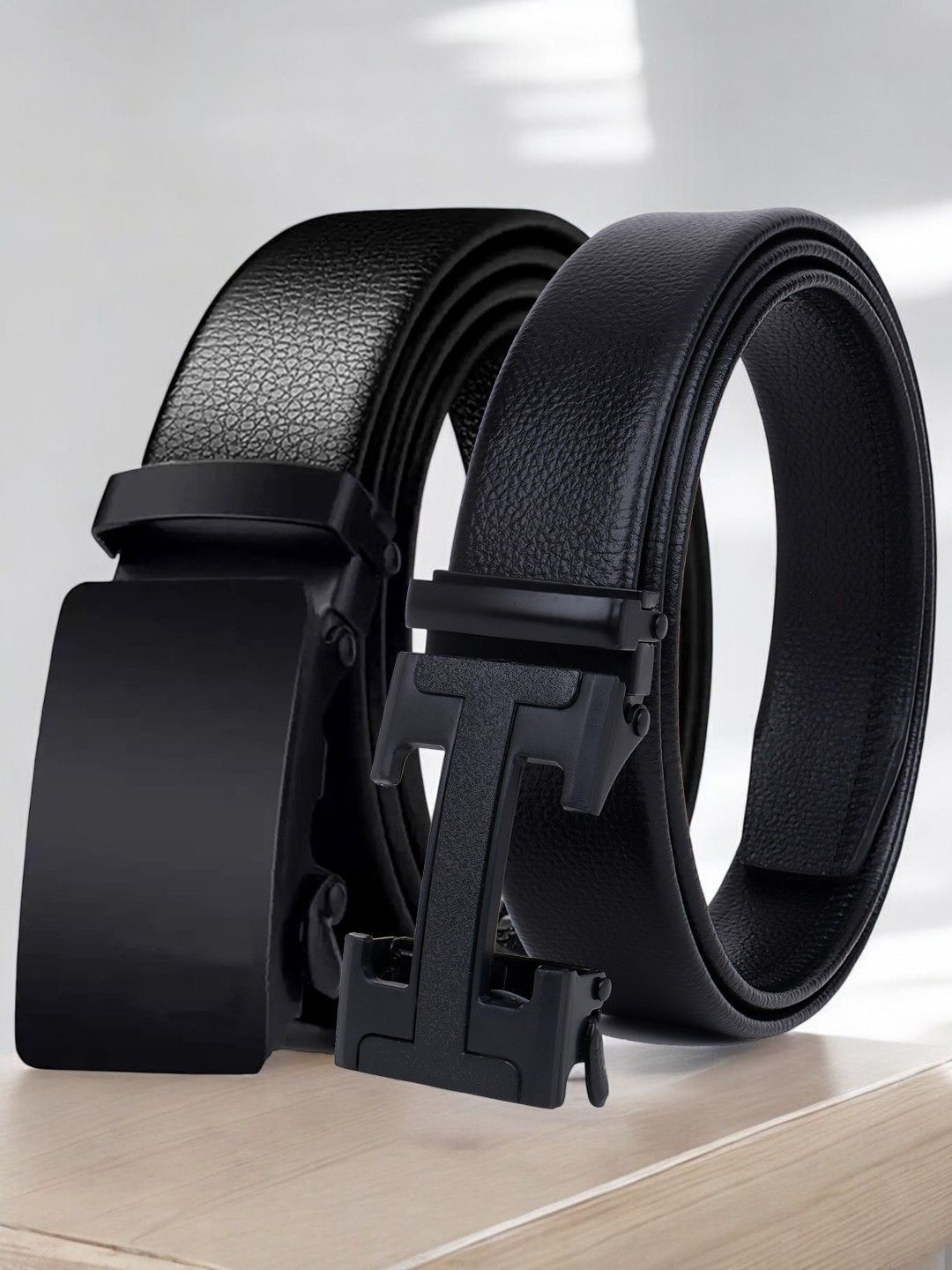 

The Roadster Lifestyle Co Set Of 2 Textured Formal Belts, Black