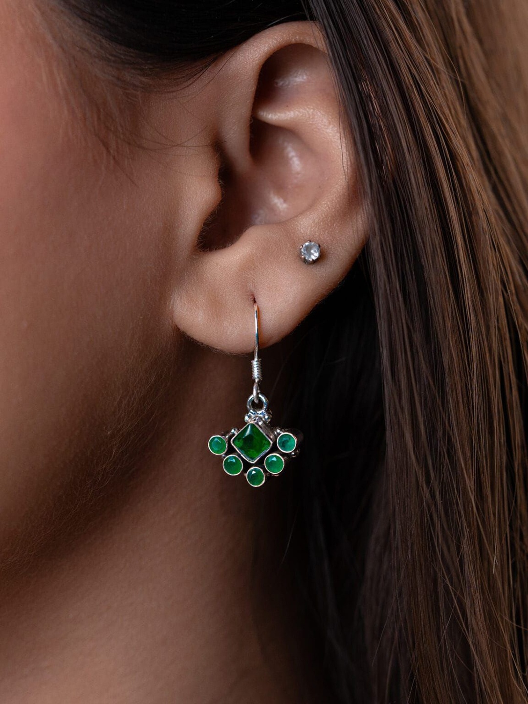 

Dab Silver-Plated Contemporary Drop Earrings