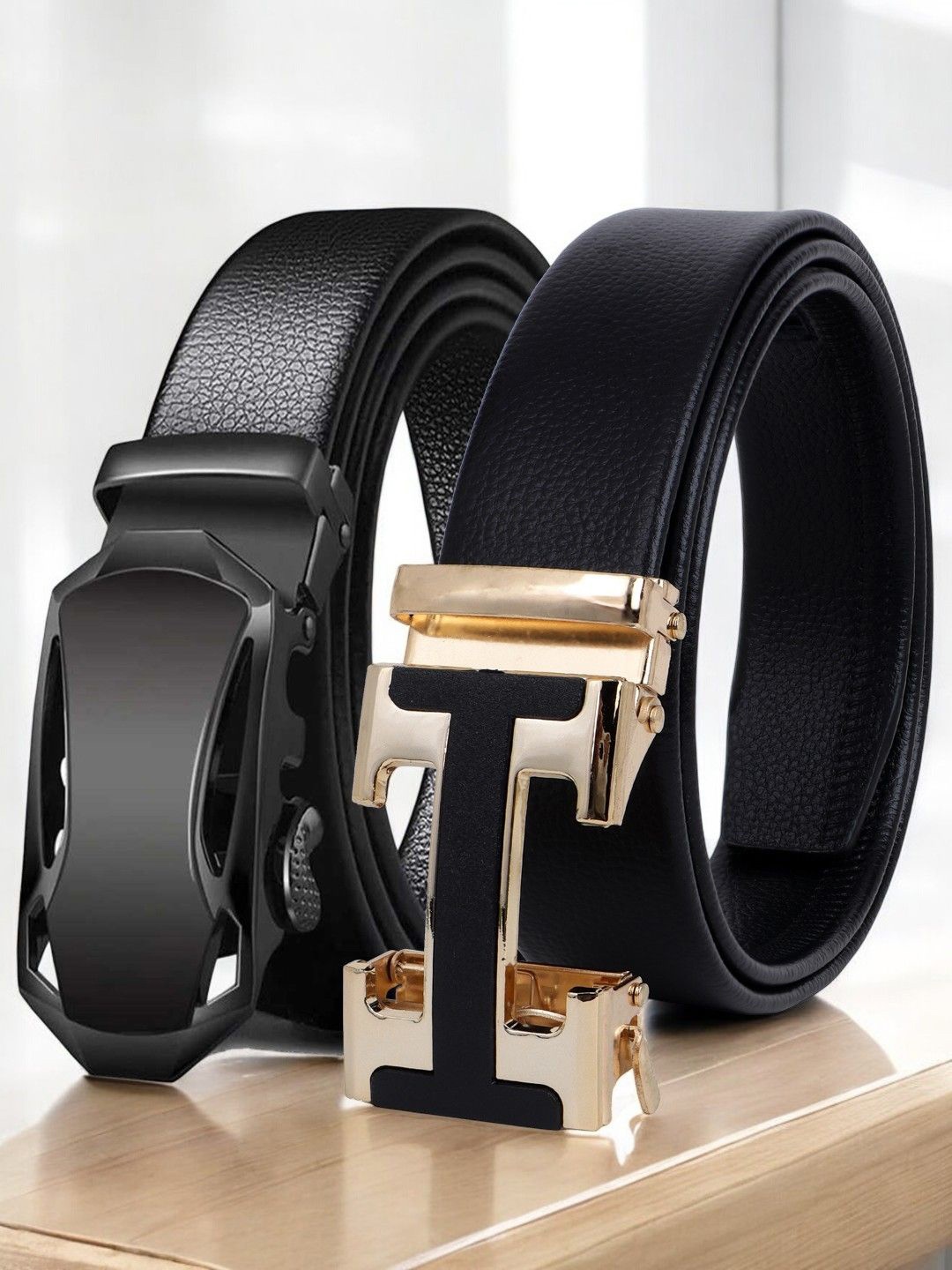 

The Roadster Lifestyle Co Set Of 2 Textured Formal Belts, Black