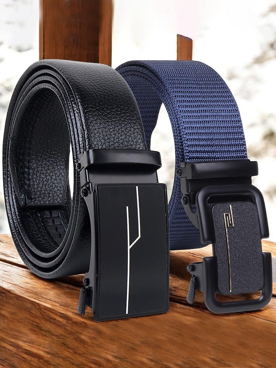 

The Roadster Lifestyle Co Set Of 2 Textured Formal Belts, Black