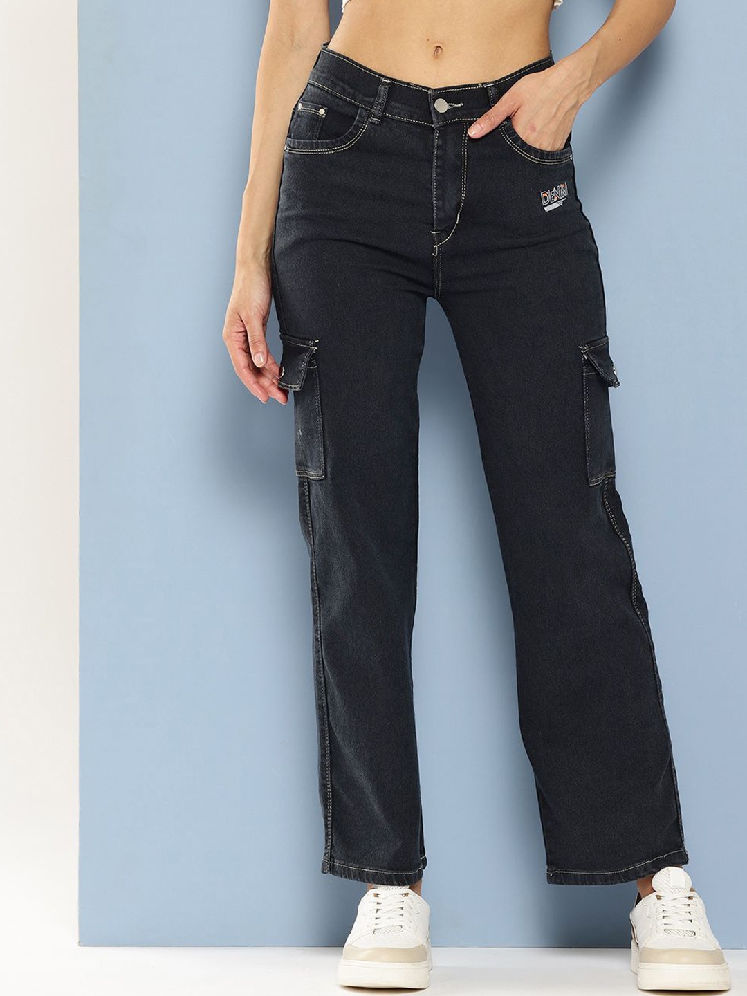 

BAESD Women Comfort Relaxed Fit Highly Distressed Stretchable Jeans, Black