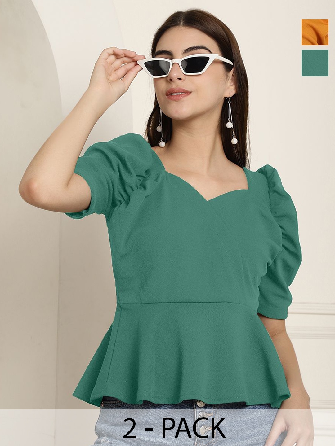 

Tromko Puff Sleeve Top, Multi