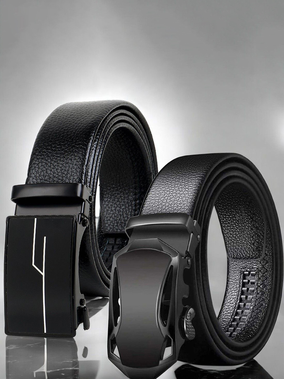 

The Roadster Lifestyle Co Set Of 2 Textured Formal Belts, Black