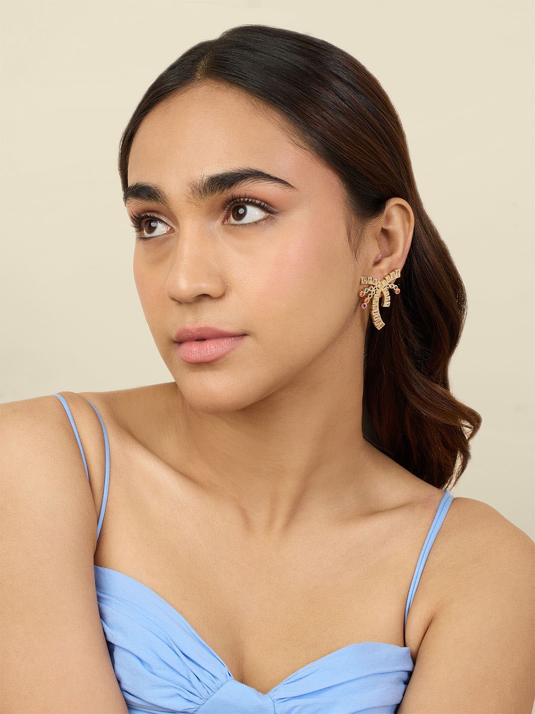 

Isharya 18Kt Gold Plated Contemporary Cubic Zirconia Studs