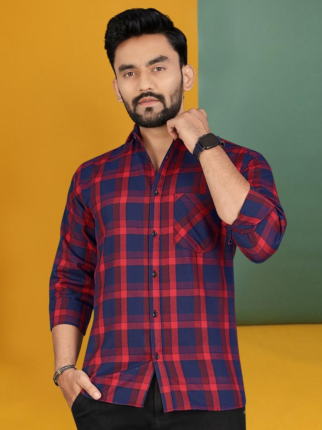 

Metronaut Men Classic Tartan Checks Opaque Checked Casual Shirt, Multi