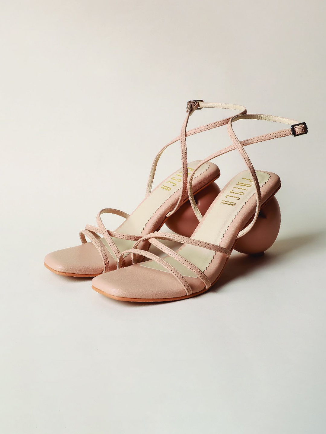 

House of Prisca Block Sandals, Nude