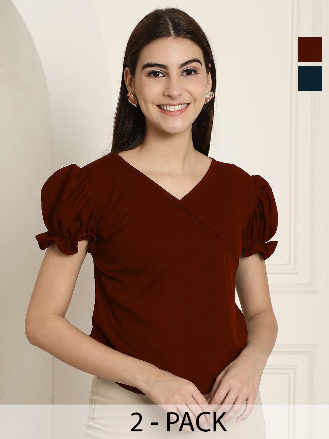 

Tromko Puff Sleeve Top, Multi