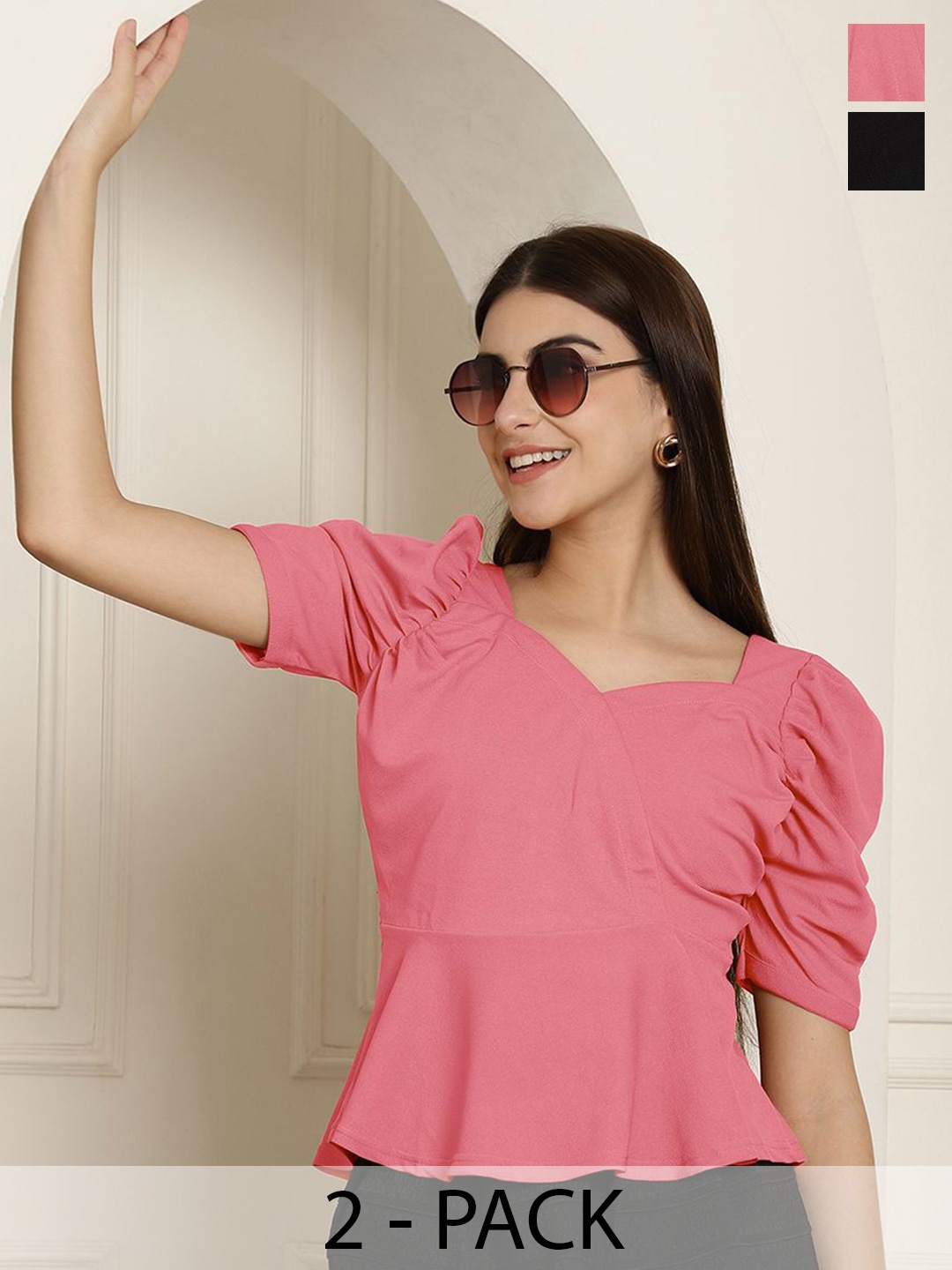 

Tromko Puff Sleeve Top, Multi