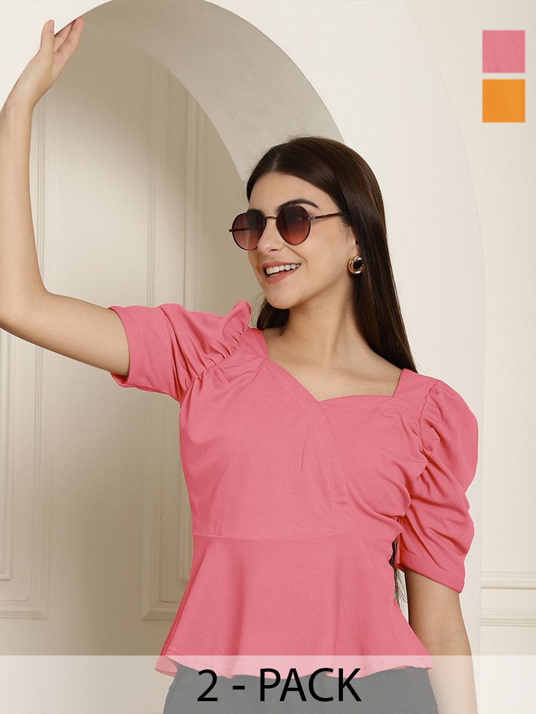 

Tromko Puff Sleeve Top, Multi