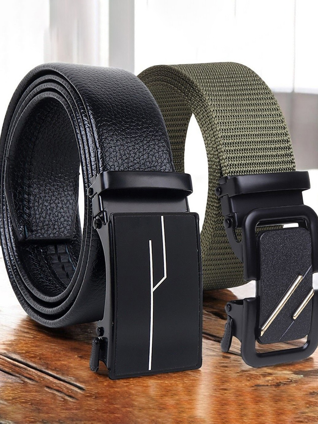 

The Roadster Lifestyle Co Set Of 2 Textured Formal Belts, Black
