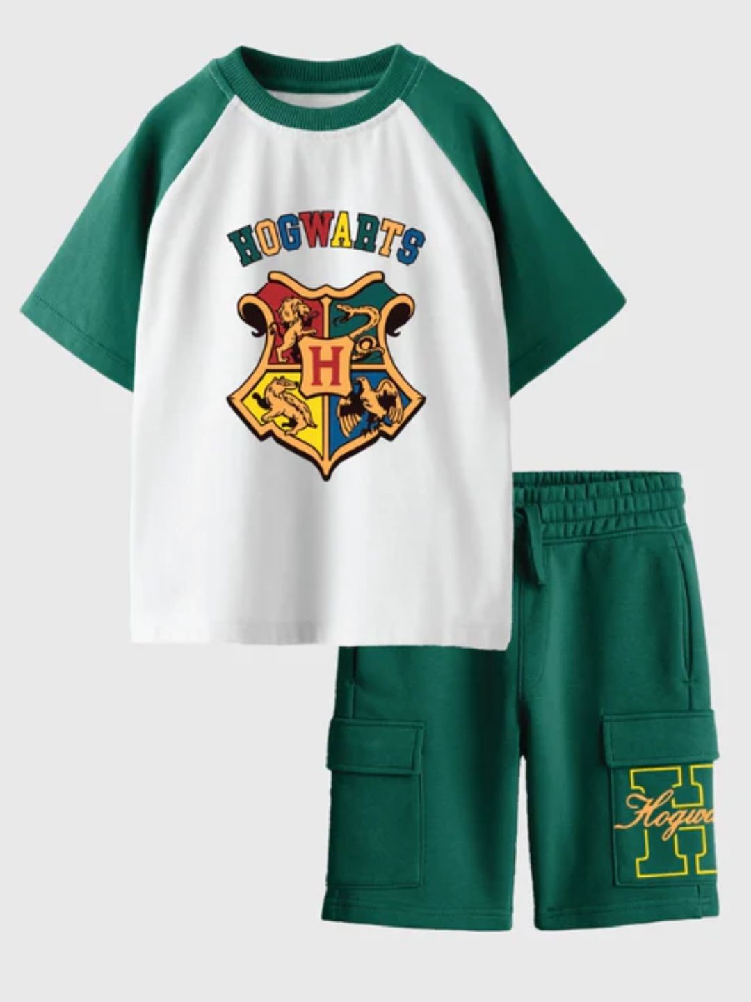

Nap Chief Unisex Kids Printed T-shirt with Shorts, White