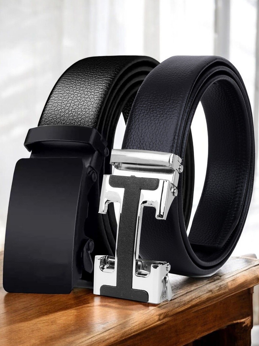 

The Roadster Lifestyle Co Set Of 2 Textured Formal Belts, Black