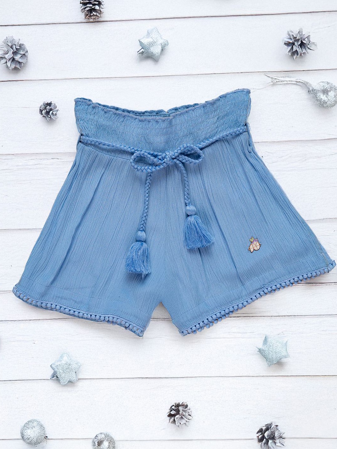 

Purple Girls Mid Rise Loose Fit Regular Shorts, Blue