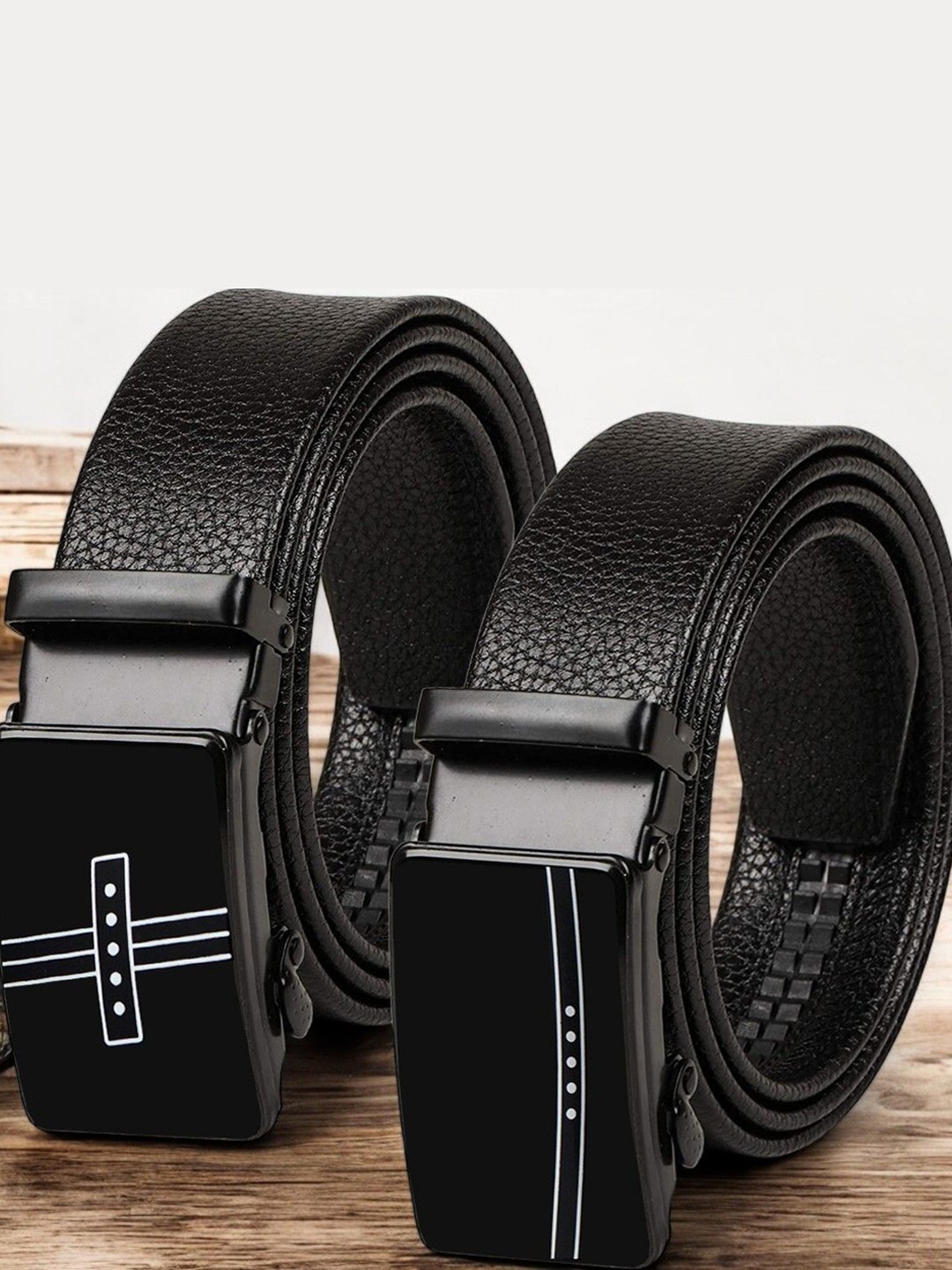

The Roadster Lifestyle Co Set Of 2 Textured Formal Belts, Black