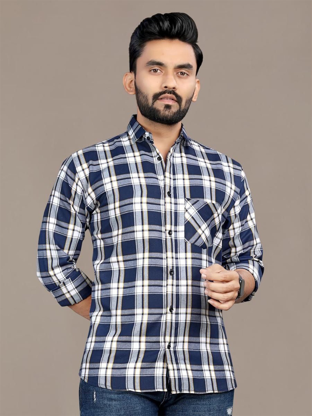 

Metronaut Men Classic Tartan Checks Opaque Checked Casual Shirt, Multi