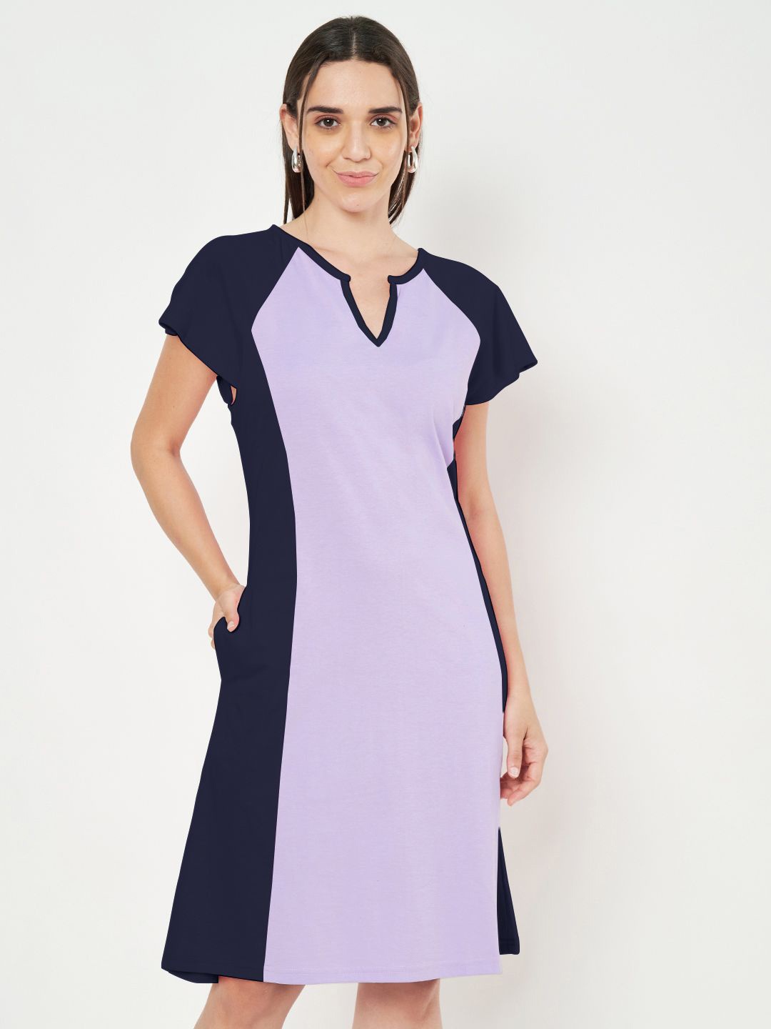 

BRINNS Colourblocked A-Line Dress, Navy blue