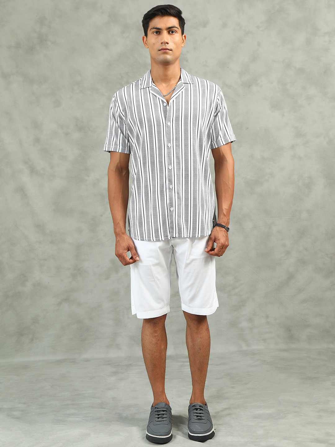 

beevee Striped Shirt With Shorts Co-Ords, White