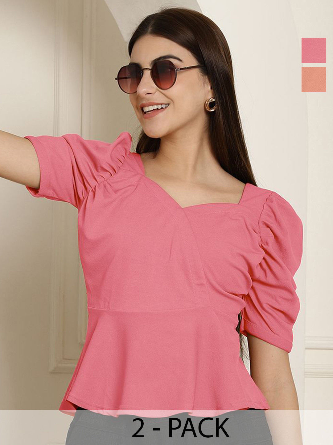 

Tromko Puff Sleeve Top, Multi
